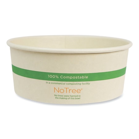 World Centric No Tree Wide Paper Bowls, 24 oz, 5.9 in. Diameter x 2.4 in. h, Natural, Sugarcane, 300PK BO-NT-24W